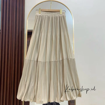 MILLY SKIRT Rok Plisket Lidi Mayung Susun 2 Rok Plisket Cabang Ruffle Pleated Skirt Layer