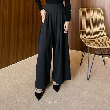 Bynissa WENDY KULOT Pakaian Wanita Bawahan Celana Panjang Kulot Highwaist