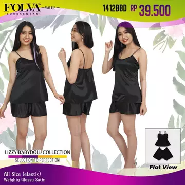 FOLVA Tanktop Baju Tidur Set Celana Pendek Satin All Size