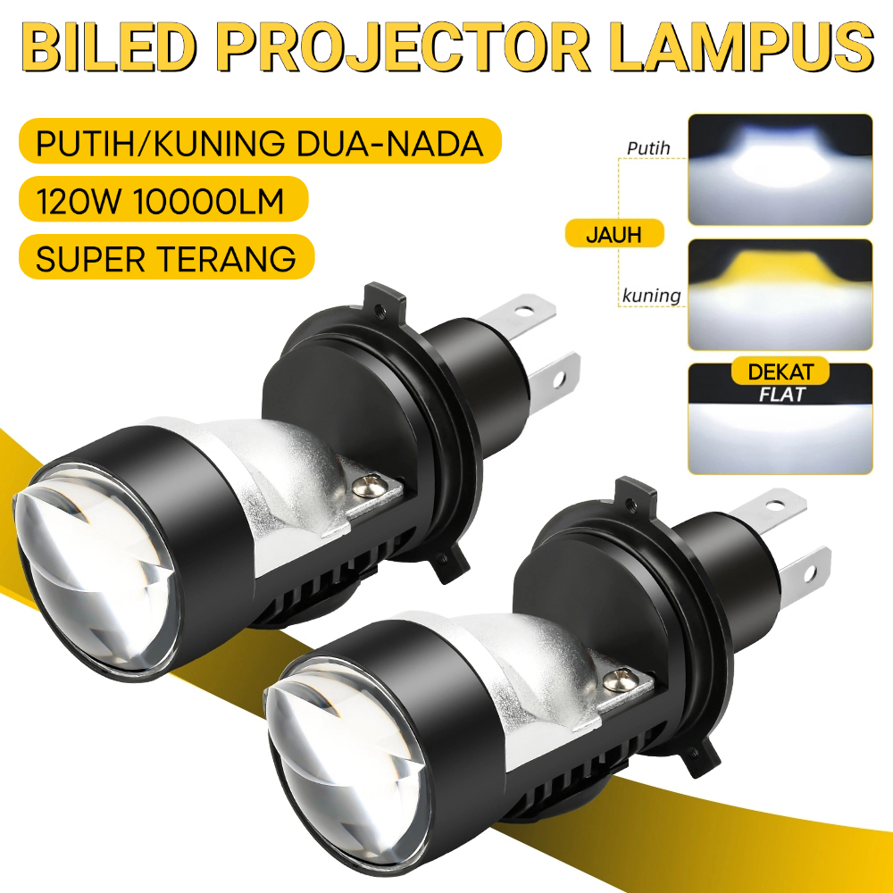 MOKETA Lampu Utama LED H4 Mobil Motor Jauh Dekat PNP BILED Proyektor Full Aluminium AC DC Dengan Kipas Pendingin