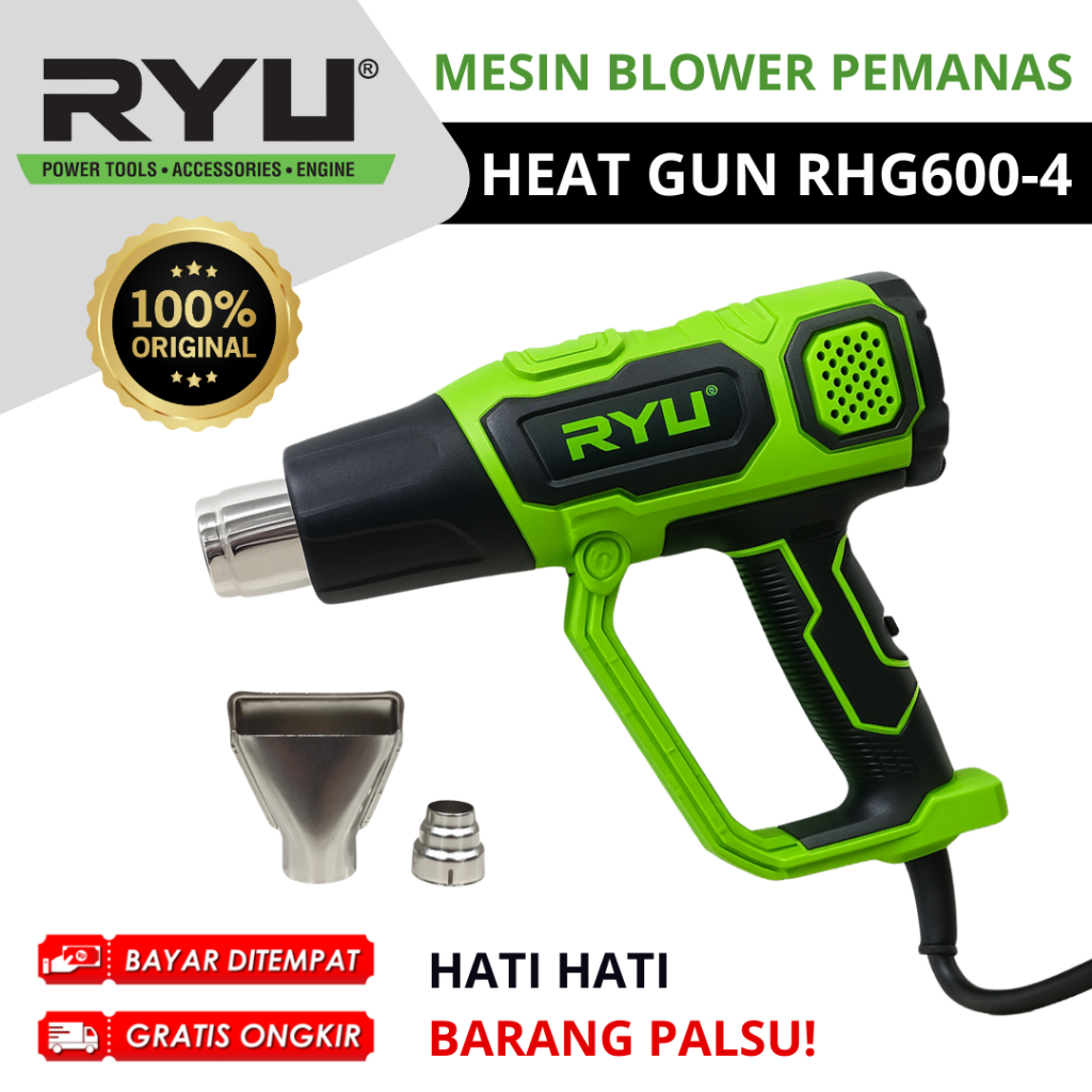 Jual RYU Heat Gun Mesin Pemanas Pistol Angin Hot Air Gun RHG600-4 -3 ...