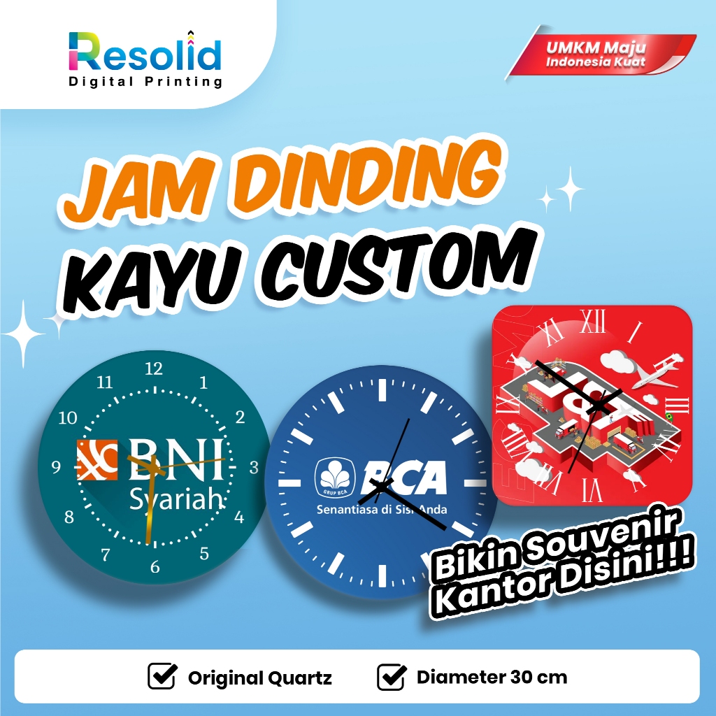 Jual Jam MDF Custom Logo Perusahaan Souvenir Eksklusif | Jam Dinding ...
