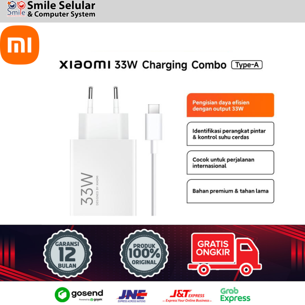Jual Xiaomi 33W Charging Combo Tipe A | Pengisian Daya Efisien | Output ...