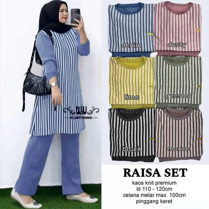 Jual RAISA SET BAJU + CELANA SETELAN SALUR KATUN CELANA CRINKLE ONESET ...
