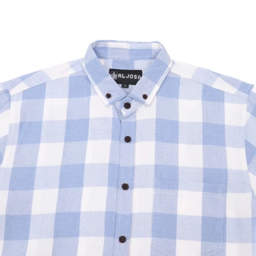ALJOSA Kemeja Flannel Pria Lengan Panjang Hem Flanel Baju Cowok Motif Kotak Premium