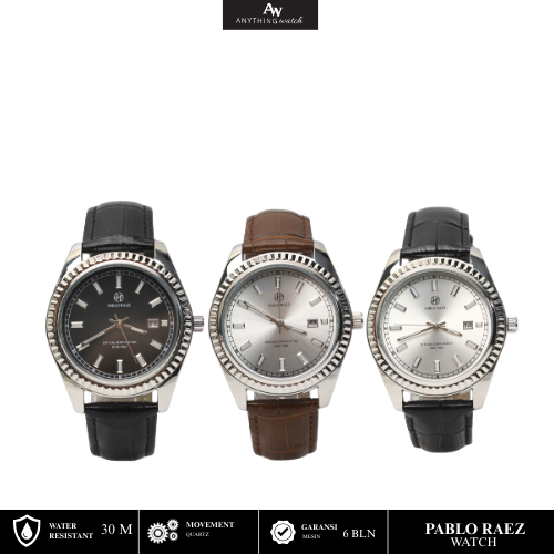 Jual Jam Tangan Pablo Raez Quartz Classic Date - Leather Strap + Date ...