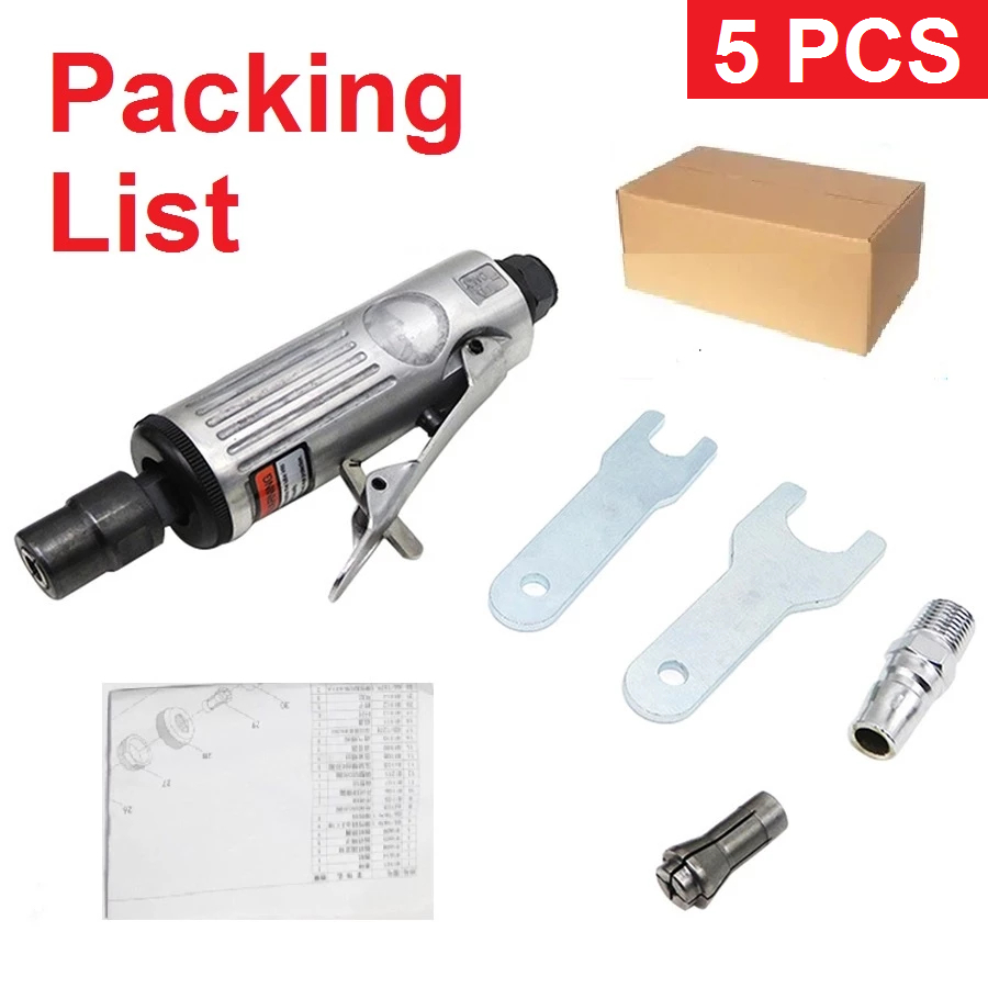 25000rpm Grinder Pneumatic Die Grinder 25000rpm | 1/4 Straight Air Grinding  Polishing Tool With 3mm & 6mm Chucks Air Powered Grinder YDE 4975 Air Die Grinder, Straight Pneumatic Grinding Machine, 220
