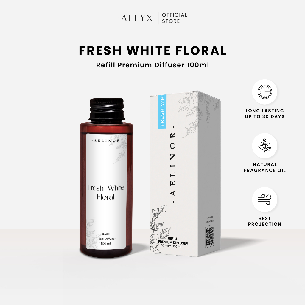 Jual Refill Reed Diffuser Aelinor Fresh White Floral Isi Ulang ...