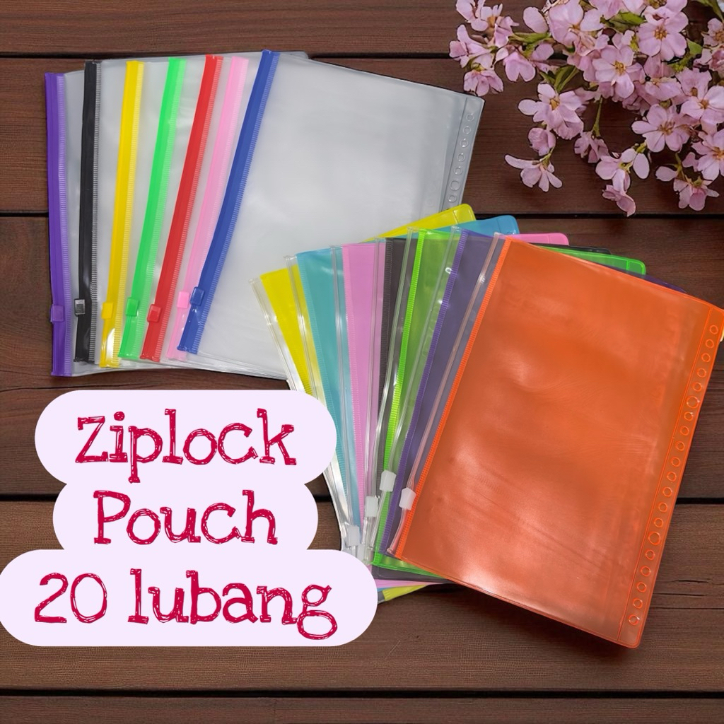 Jual A5 Ziplock / zipper Pouch 20 Lubang Kantong Serbaguna Plastik PVC ...