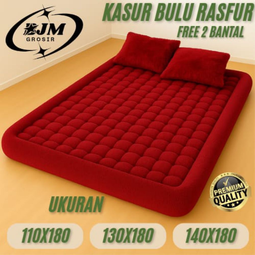 Jual Kasur Lantai Matras Bulu Rasfur Gender Empuk Tebal Free 2 Bantal ...
