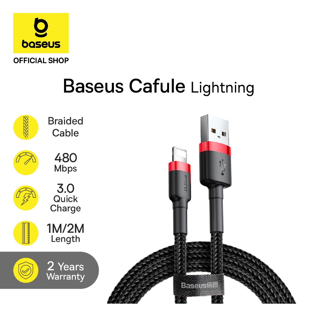 Jual Baseus Cafule Cable USB For iPhone Kabel Data Lighting 1M/2M Fast ...