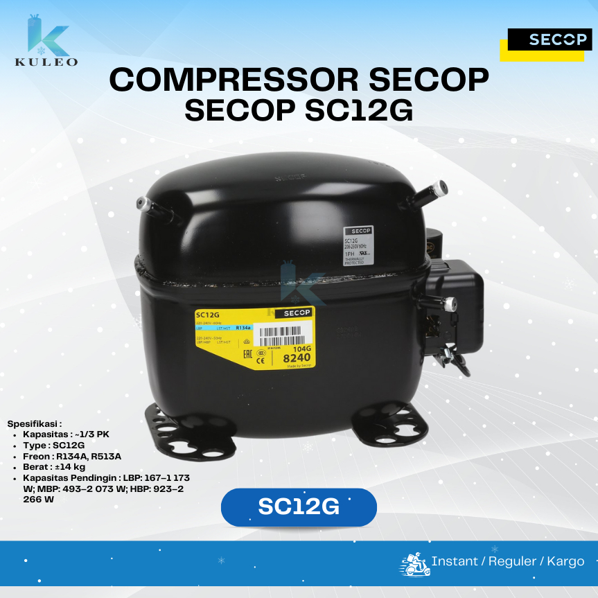 Jual Compressor SECOP SC 12G / Kompresor Secop SC 12 G - kompresor ...
