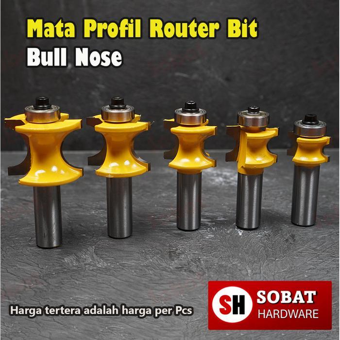 Jual Mata Profil Router Bit Bull Nose Half Round Woodworking 22mm-34 ...