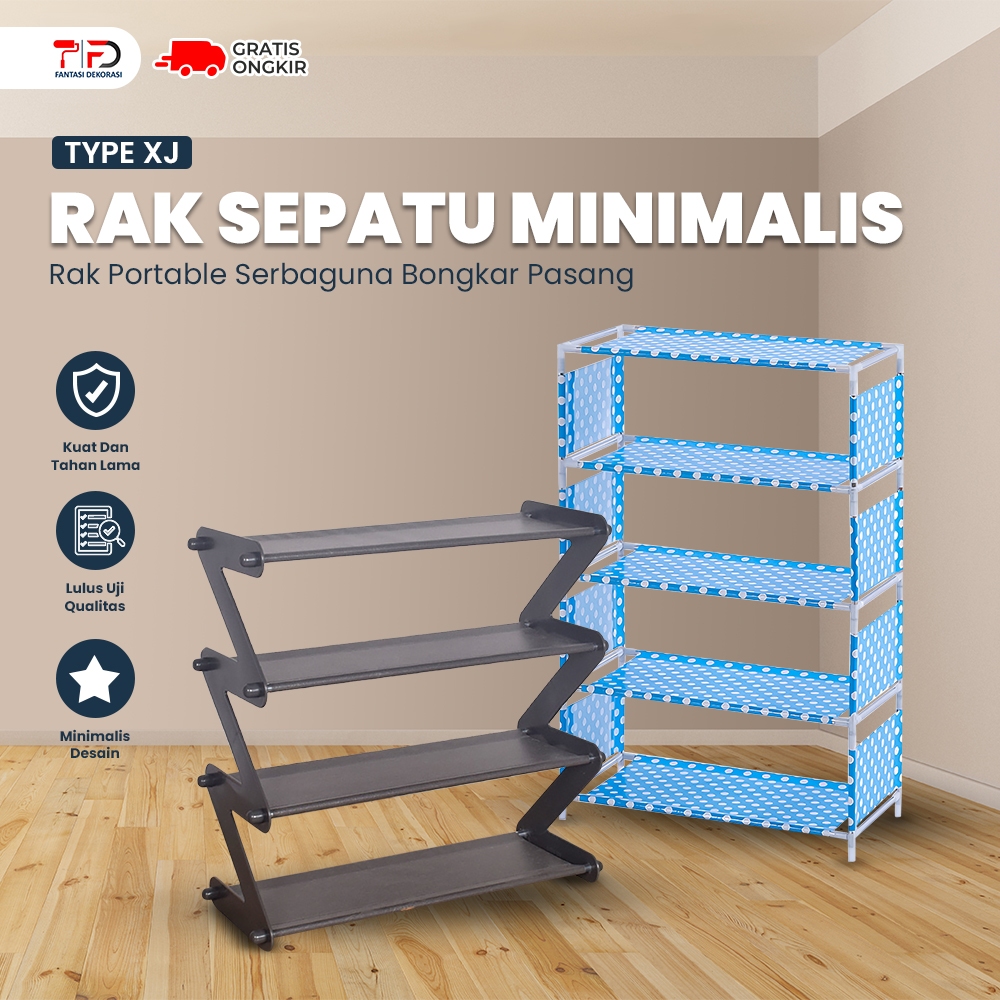 Jual Rak Sepatu 5 Susun Rak Portable Serbaguna Bongkar Pasang Rak ...
