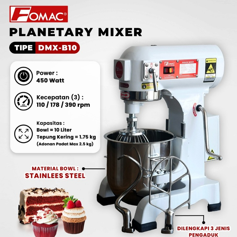 Jual FOMAC Planetary Mixer DMX-B10 Planetary Mixer Roti Mixer Kue 10 ...
