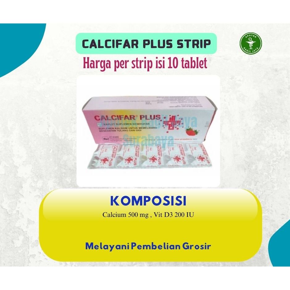 Jual CALCIFAR PLUS VITAMIN RASA STRAWBERRY KALSIUM IFARS | Shopee Indonesia