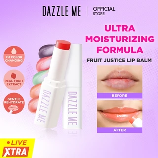 DAZZLE ME Fruit Justice Lip Balm  Moisturizing Vitamin E Baby Lips UV Protection Lip Care pH Color Changing Lipstik Deep Hydration