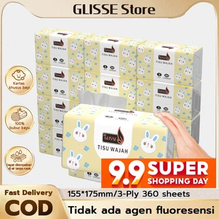GLISSE 12 Pack Soft Facial Tissue/Tisu Wajah/360 Sheets/Tisu Wajah / Tisu Muka