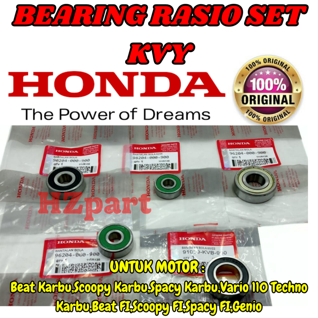 Jual BEARING RASIO SET KVY ASLI ORIGINAL HONDA BEAT/SCOOPY/SPACY/VARIO ...