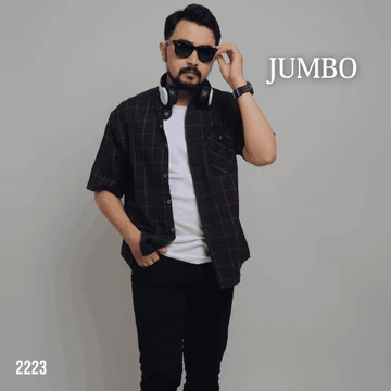 DGM Kemeja Pria Flanel Jumbo Lengan Pendek Premium 049