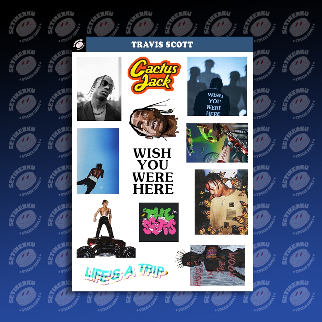 Jual 12pcs TRAVIS SCOTT Sticker Pack A6 | stiker travis scott aesthetic ...