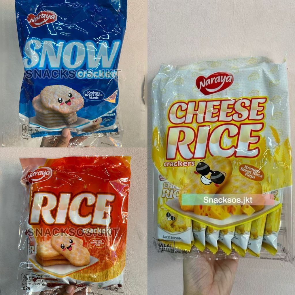 Jual NARAYA RICHY RICE CRACKERS / RICHY SNOW CRACKERS / CHEESE CRACKERS ...