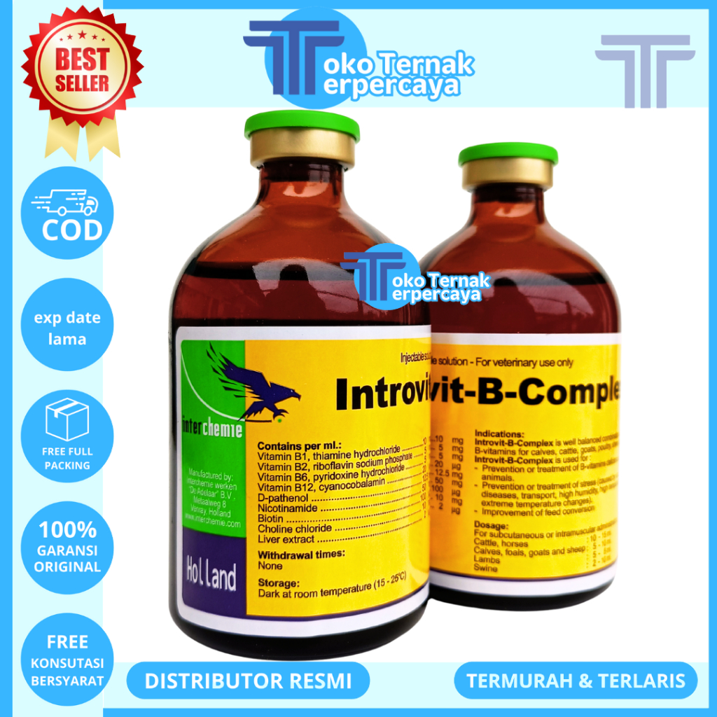 Jual INTROVIT B COMPLEX 100ML - Vitamin B Kompleks Hewan Ternak Sapi ...