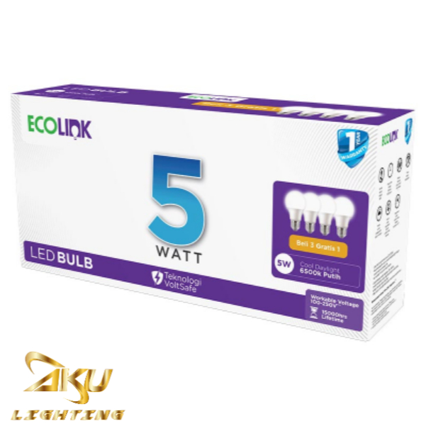 Jual Ecolink LED Bulb Multipack 5 Watt @4 pcs CDL (Cool Daylight ...