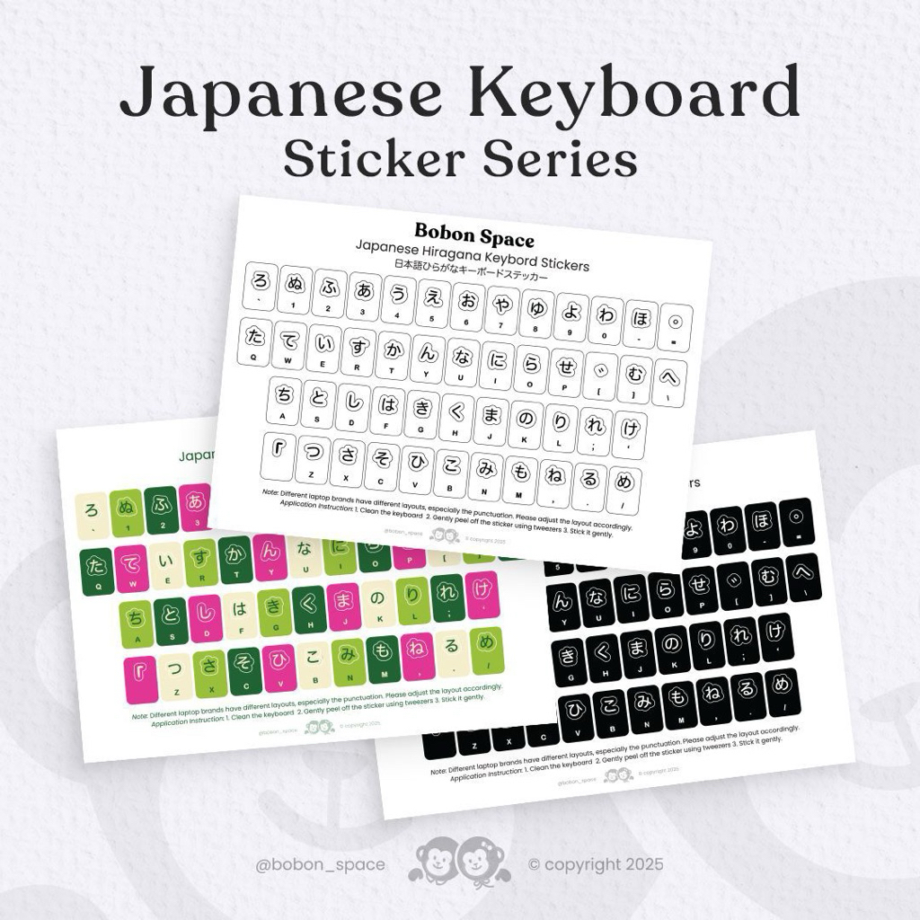 Jual STICKER SHEET HIRAGANA KEYBOARD | STIKER VYNIL HURUF JEPANG ...