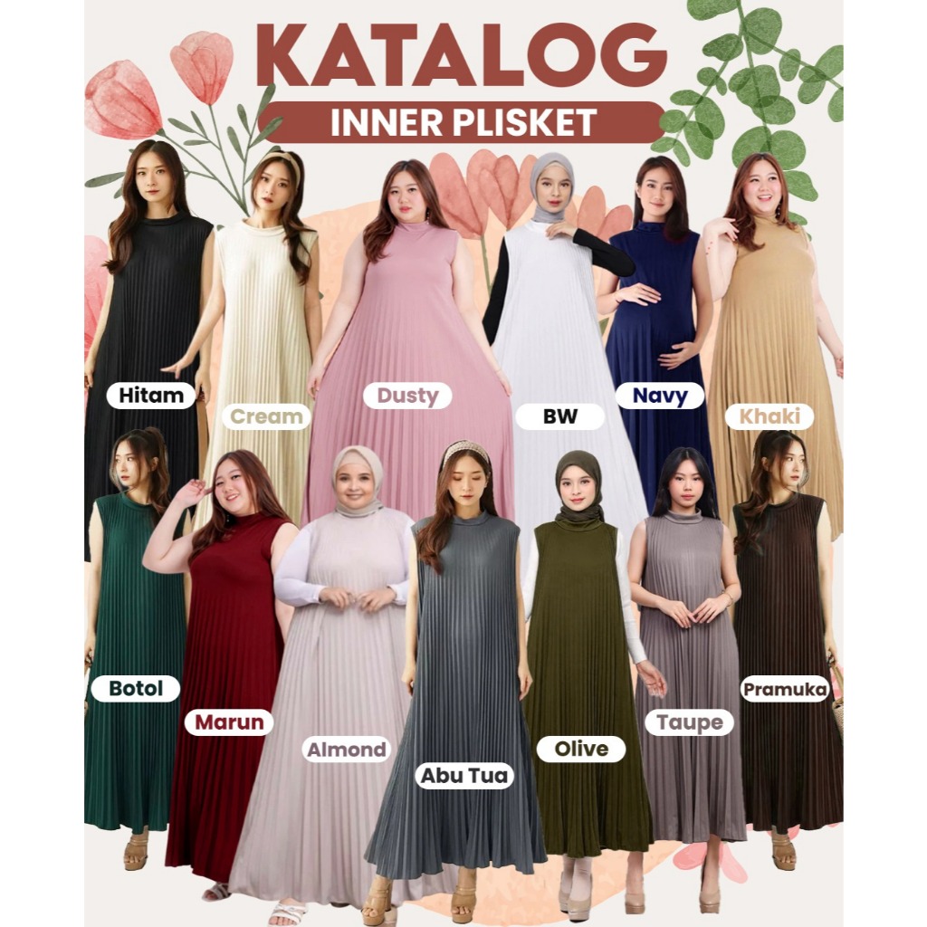 Jual INNER DRESS TERBARU / INNER JUMBO PLISKET TANPA LENGAN ALLSIZE ...