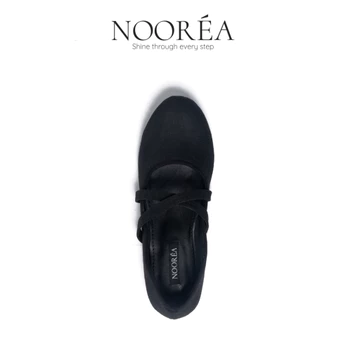 NOOREA Sepatu Wanita Lilianne Black Flatshoes Wanita Sepatu Balet Sepatu Casual Wanita Suede