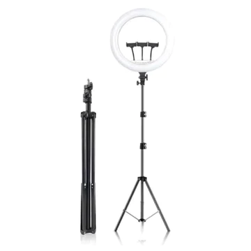 Paket Lampu Ring Light Tiang 2 M 18 Inch 3 In 1 Color With 3 Phone Holder LJJ 45 Ring Light 45