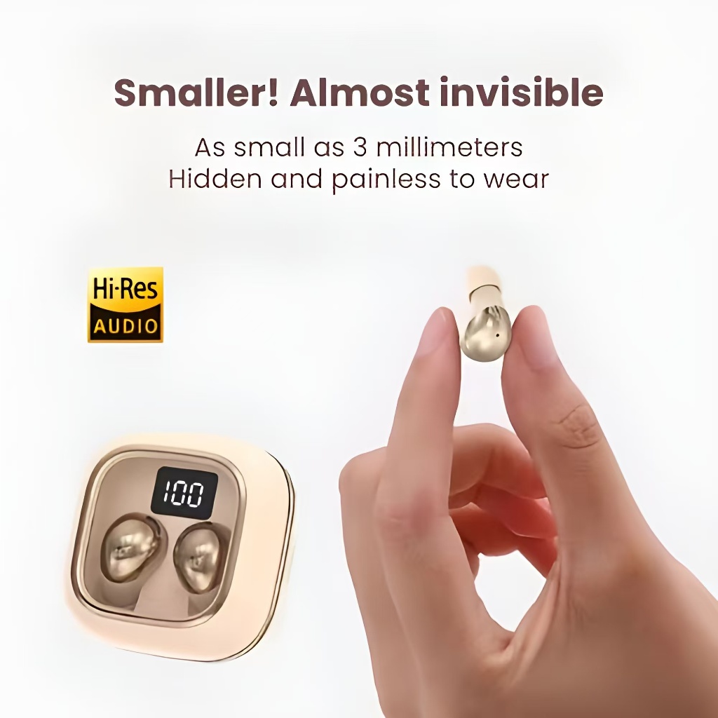 Jual Mini Earphone In-Ear Ultra Kecil Invisible Wireless Bluetooth 5.4 ...