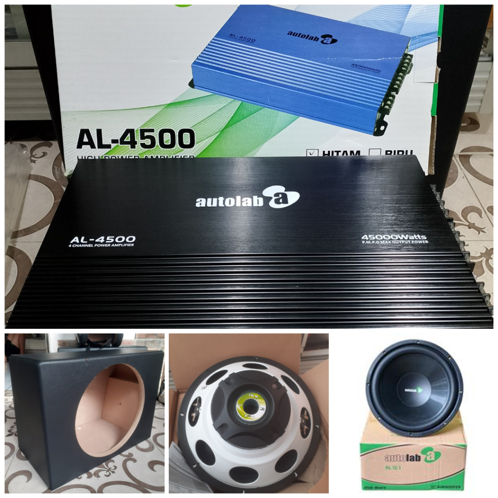 Jual PAKETAN AUDIO MOBIL POWER 4 CHANNEL AUTOLAB + SUBWOOFER 12 INCH ...