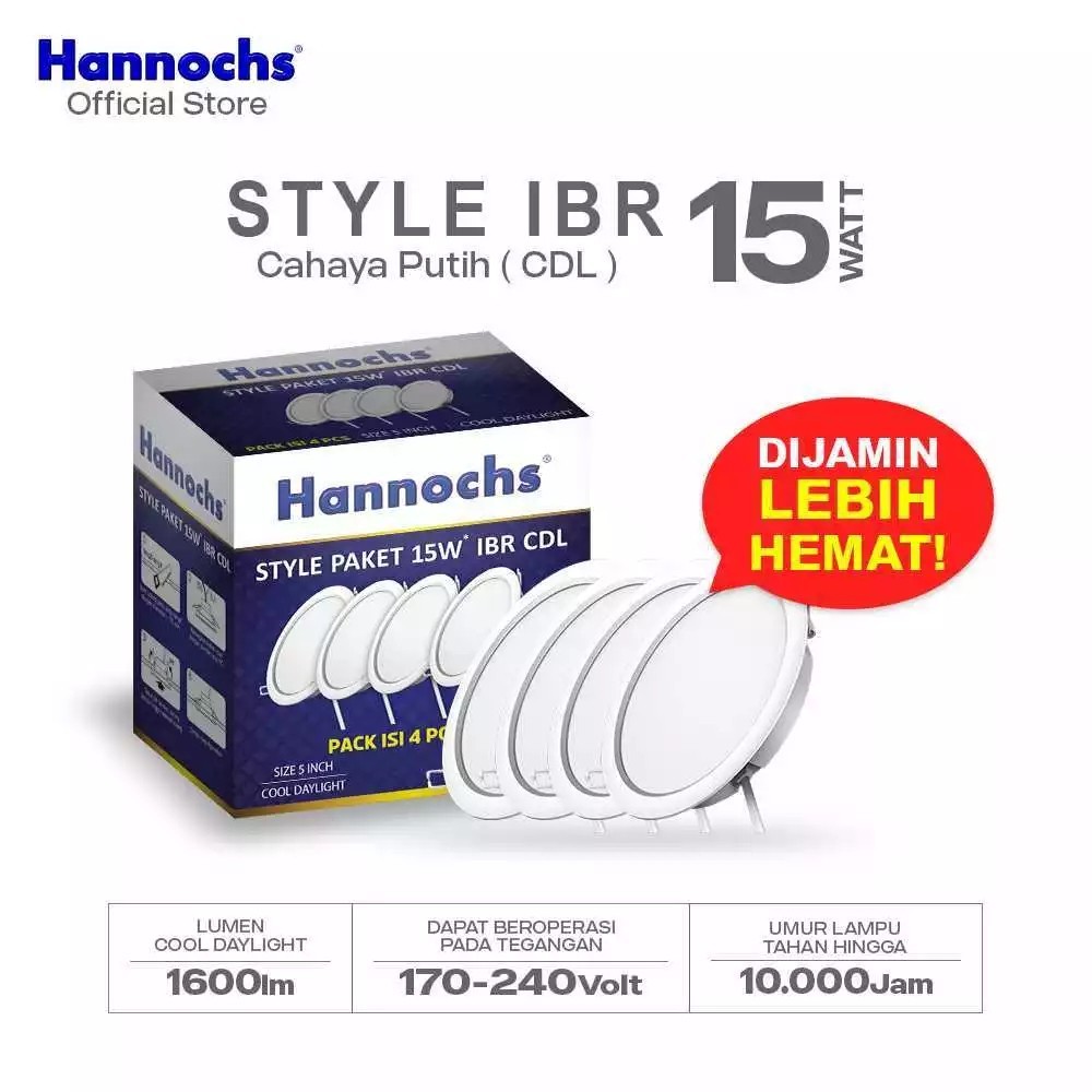 Jual Downlight Panel Slim Tipis Bulat IBR Hannochs STYLE PAKET ISI 4Pcs ...