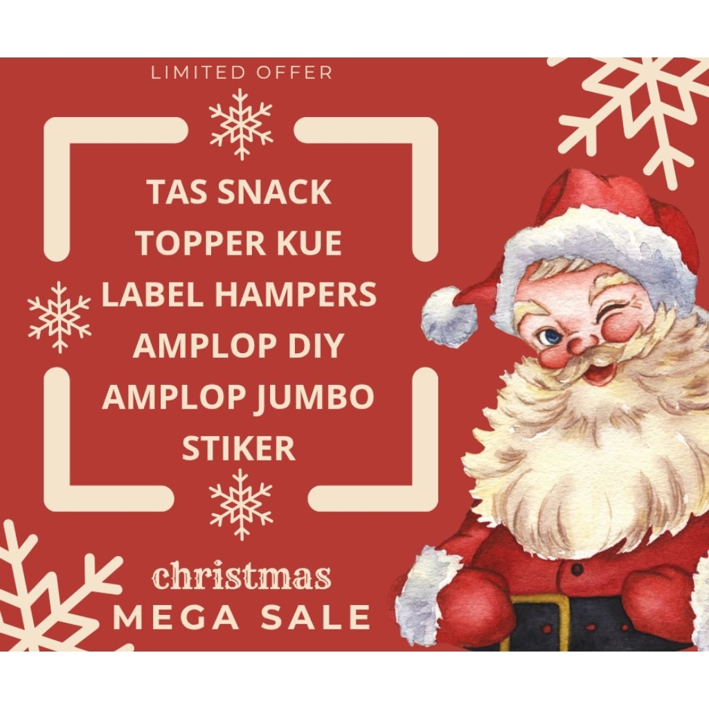 Jual Natal : Tas Snack, Topper Kue, Label Hampers, Amplop Jumbo, Amplop ...