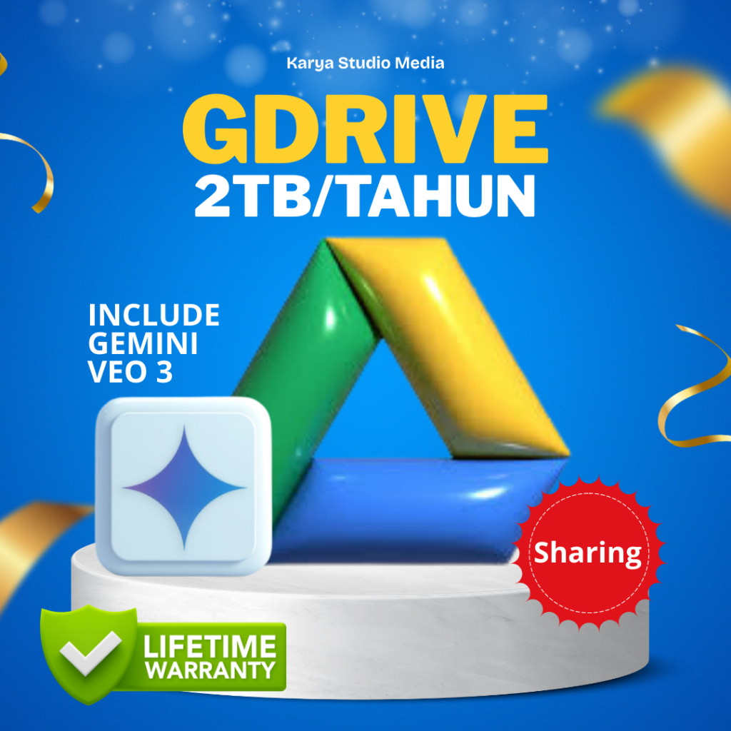 Jual Gemini AI VEO 3 | GDrive 2TB 1 Tahun Sharing | Shopee Indonesia