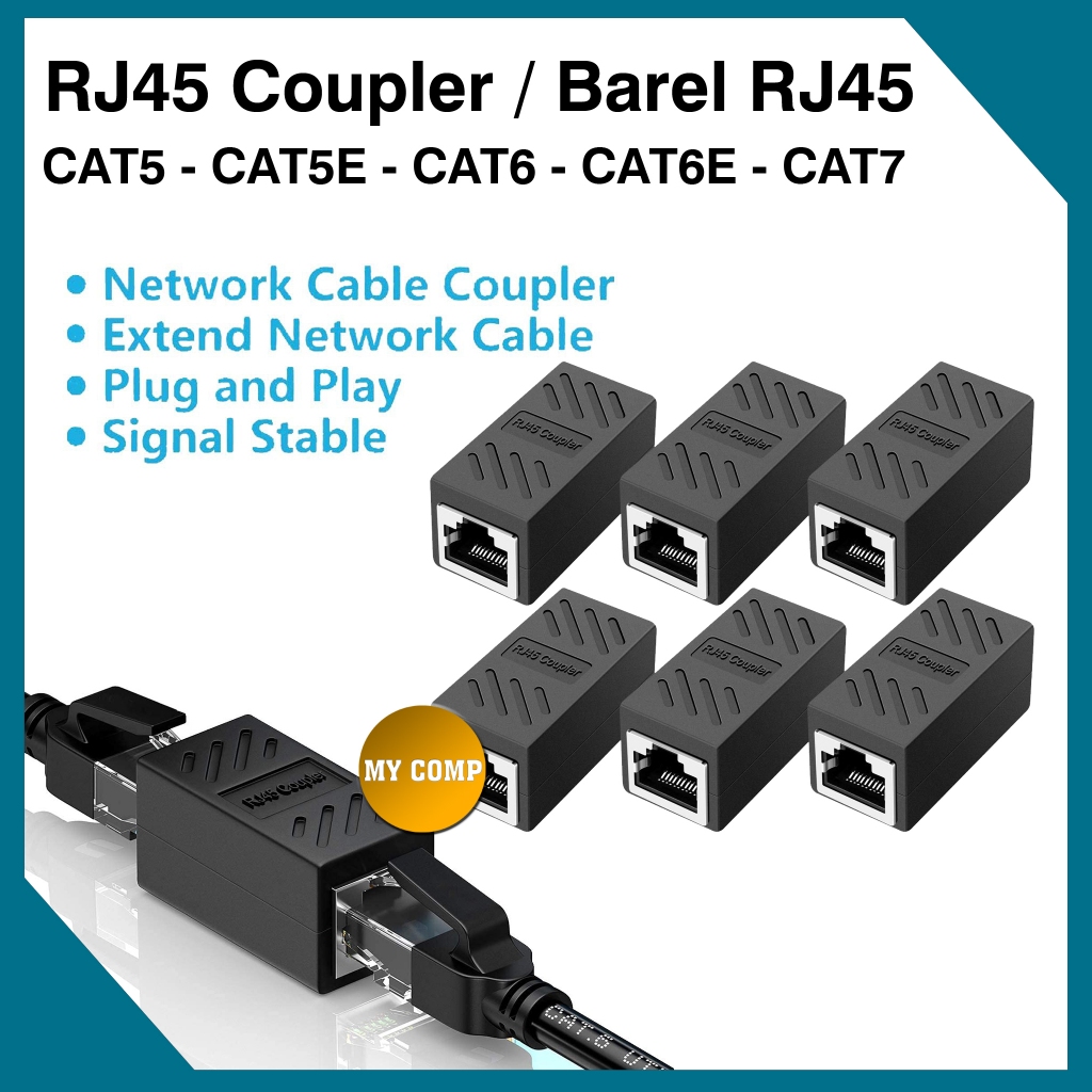 Jual Barel RJ45 Besi Indoor Outdoor Network Extend Cable Coupler Barrel ...