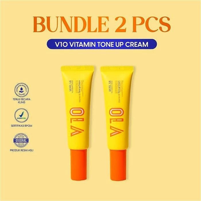 Jual MORLAB V10 Vitamin Tone Up Cream 50ml Kulit Sensitif With ...
