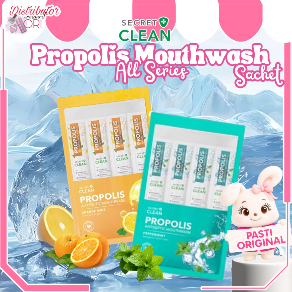 Jual Secret Clean Propolis Mouthwash Sachet Peppermint | Orange Mint ...
