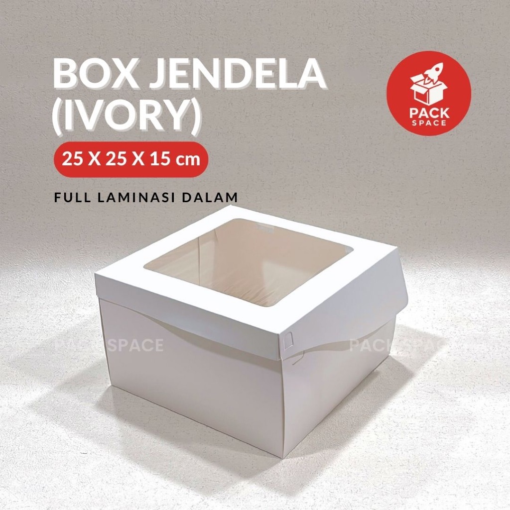 Jual Box Ivory Putih Laminasi Jendela Untuk Kotak Kue Roti Snack ...
