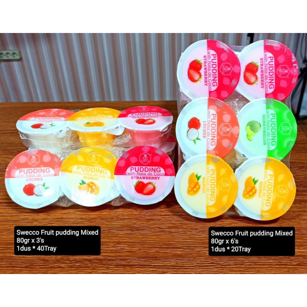 Jual Swecco Pudding With Nata De Coco Pudding Fruit Assorted / Yogurt ...
