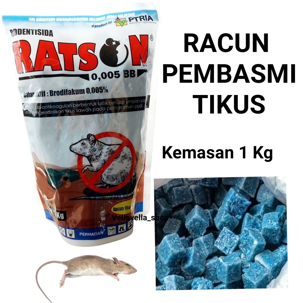 Jual Racun tikus kemasan 1 kg bahan aktif brodifakum / obat tikus racun ...