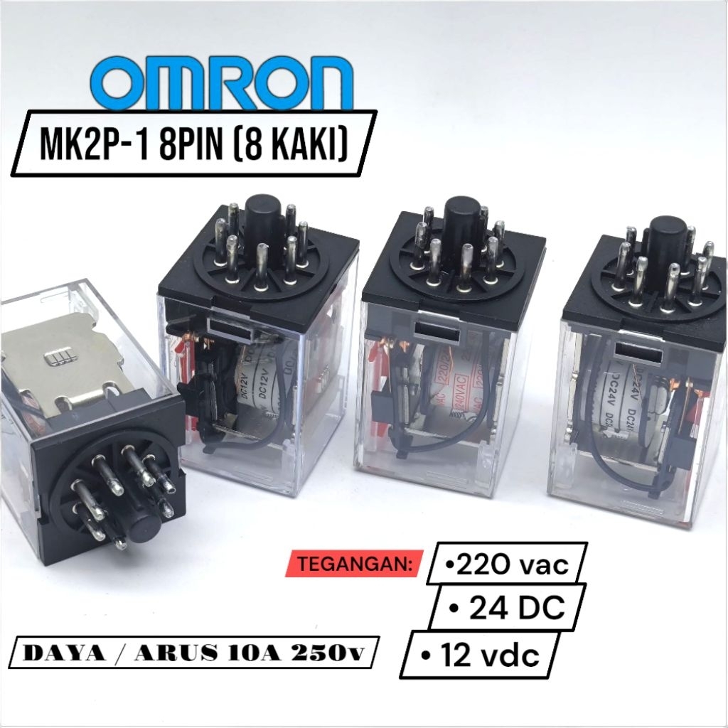 Jual Relay Omron MK2P-I 8 Pin Kaki 220V 24DC 12VDC no MKS2P Socket ...
