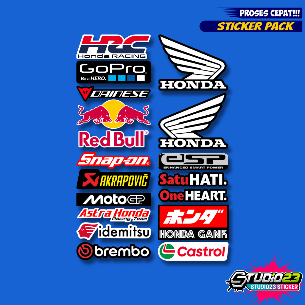 Jual Stiker mini pack HONDA Sponsor Racing, Sticker Printcut | Shopee ...