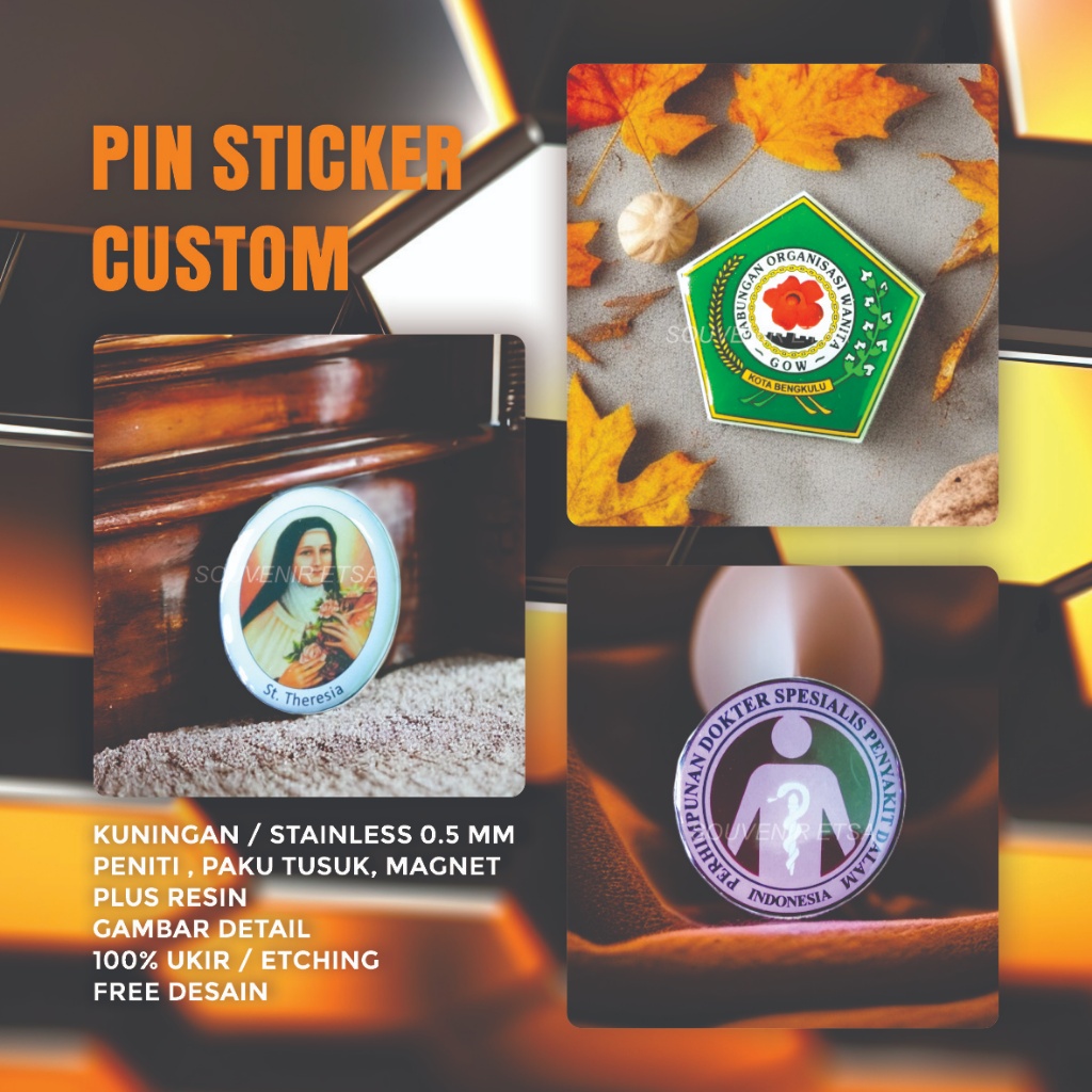 Jual Pin Custom sticker Stainless | Shopee Indonesia