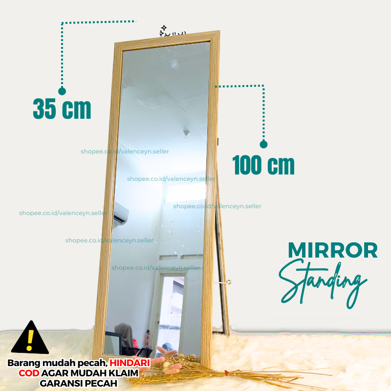 Jual Cermin Kaca Aesthetic Full Body Kaca Gantung Dinding 35 X 100 ...