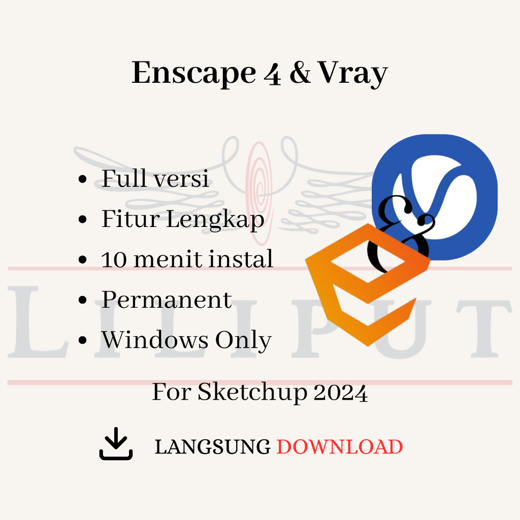 Jual SketchUp Pro 2024 Beserta Enscape Disertai VRay Plugin SketchUp ...