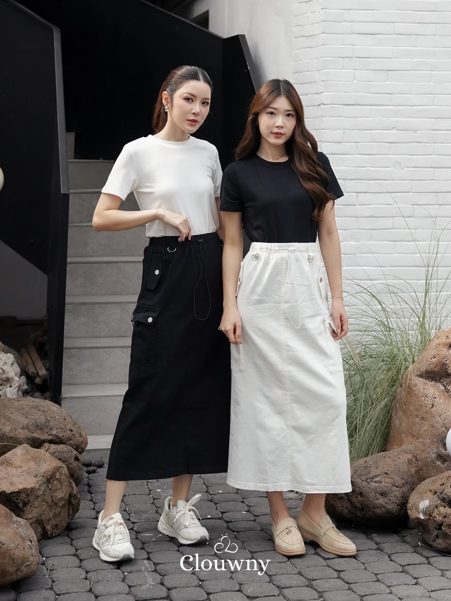 Clouwny Kaze Cargo Denim Skirt