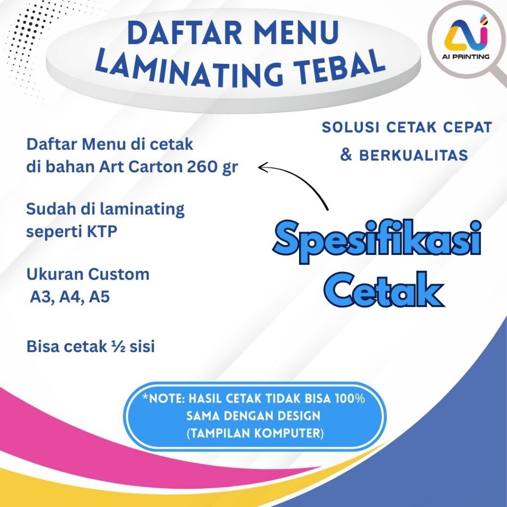 Jual Cetak Menu Makanan & Minuman – Desain Custom, Bahan Berkualitas ...